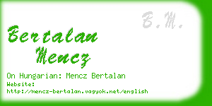 bertalan mencz business card